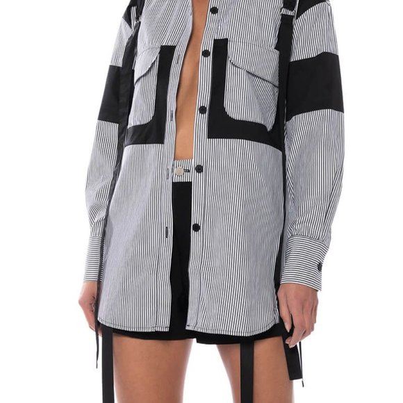 Stasia Land Striped & Buckled Cargo Shorts Plus Size 2X - Picture 7 of 7